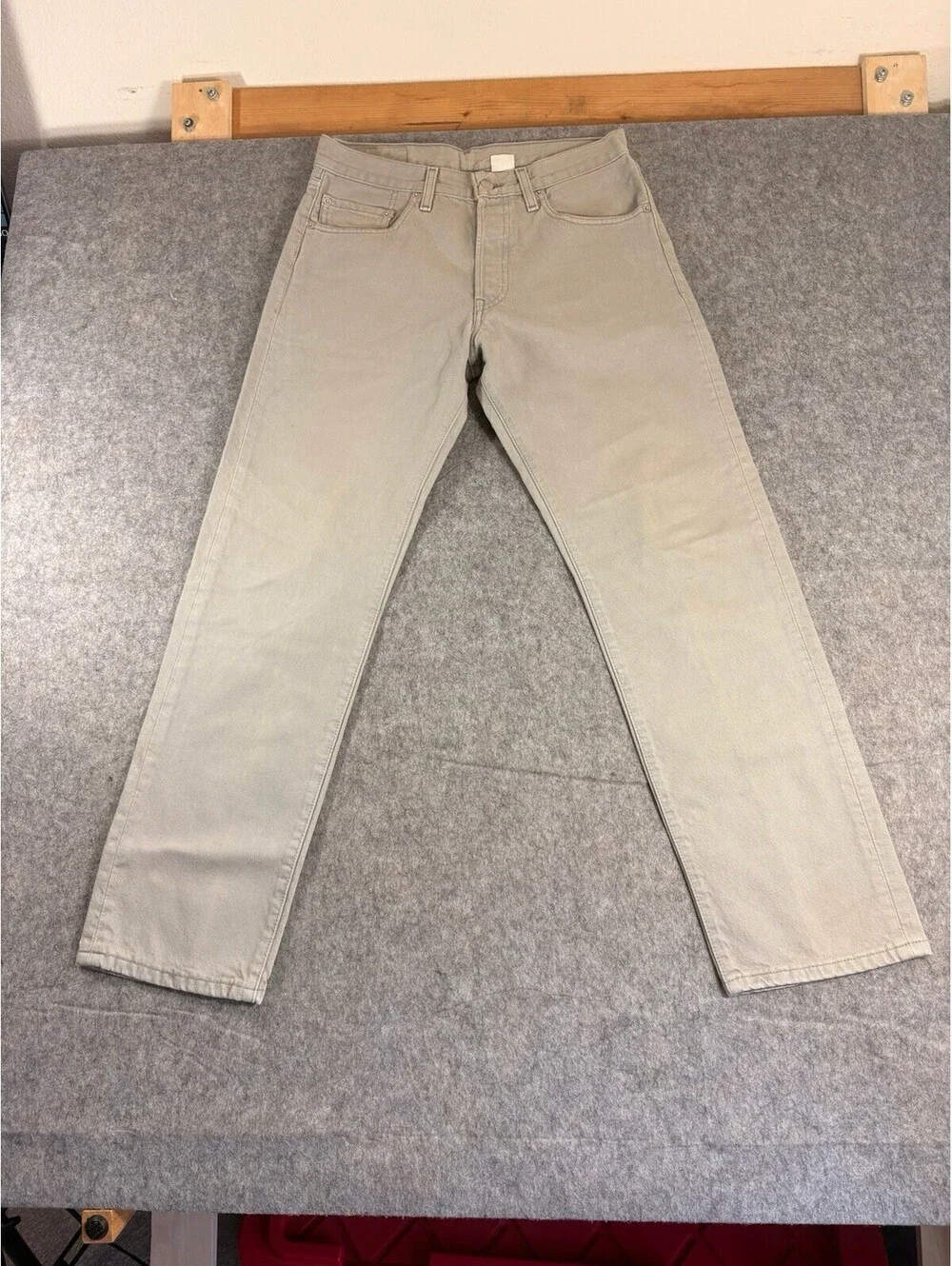 Vintage Levis 501 Jeans Mens 31x30 Beige Straight Leg Button Fly Denim Pants